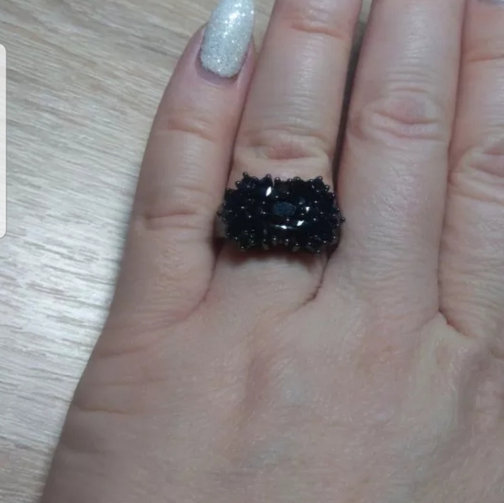 18K black gold plated oval band ring - Picture 3 of 4